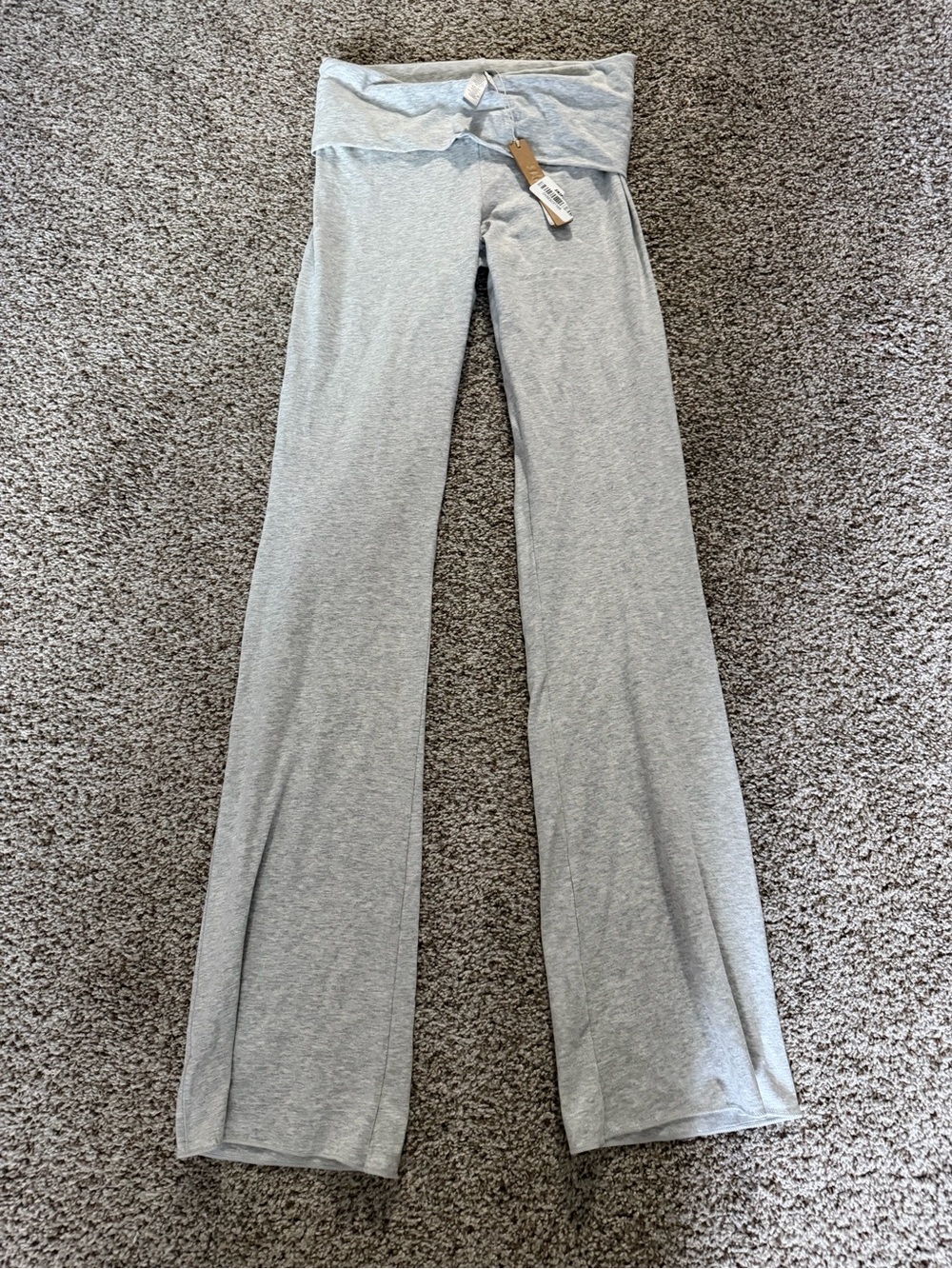 SKIMS Heather Gray Fold-Over Waist Pants